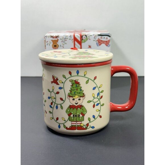 Temp-tations by Tara ELF HOLIDAY LIGHTS 16 Oz Mug with Lid Coaster Ornament - Picture 5 of 12